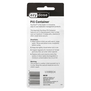 Ezy Dose 67181/67672 Pocket Thin Keychain Pill Box