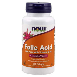 Now Folic Acid With Vit B-12 800Mcg 250 Tabs