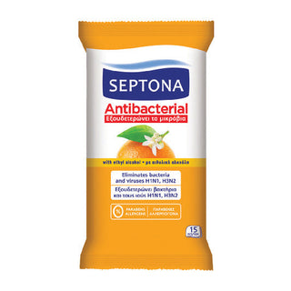 Septona Antibac Wipes Orange Blossom 15'S
