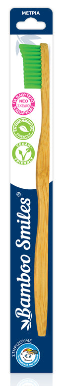 Bamboo Toothbrush Adult Medium Green