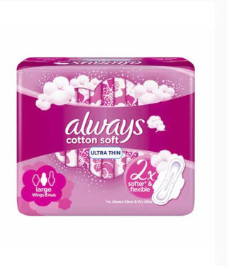 Always - 12597 Cotton Soft Ultra Thin 8'S L