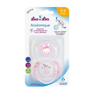 Lel 635319 Duo Soothers Sym 0-6M Girl