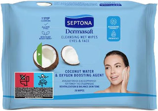 Septona Cosmetic Wipes Coconut Water 20'S