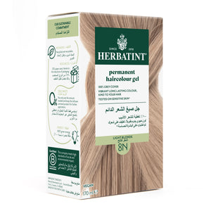 Herbatint Permanent Haircolor Gel, 8N, Light Blonde 135ML